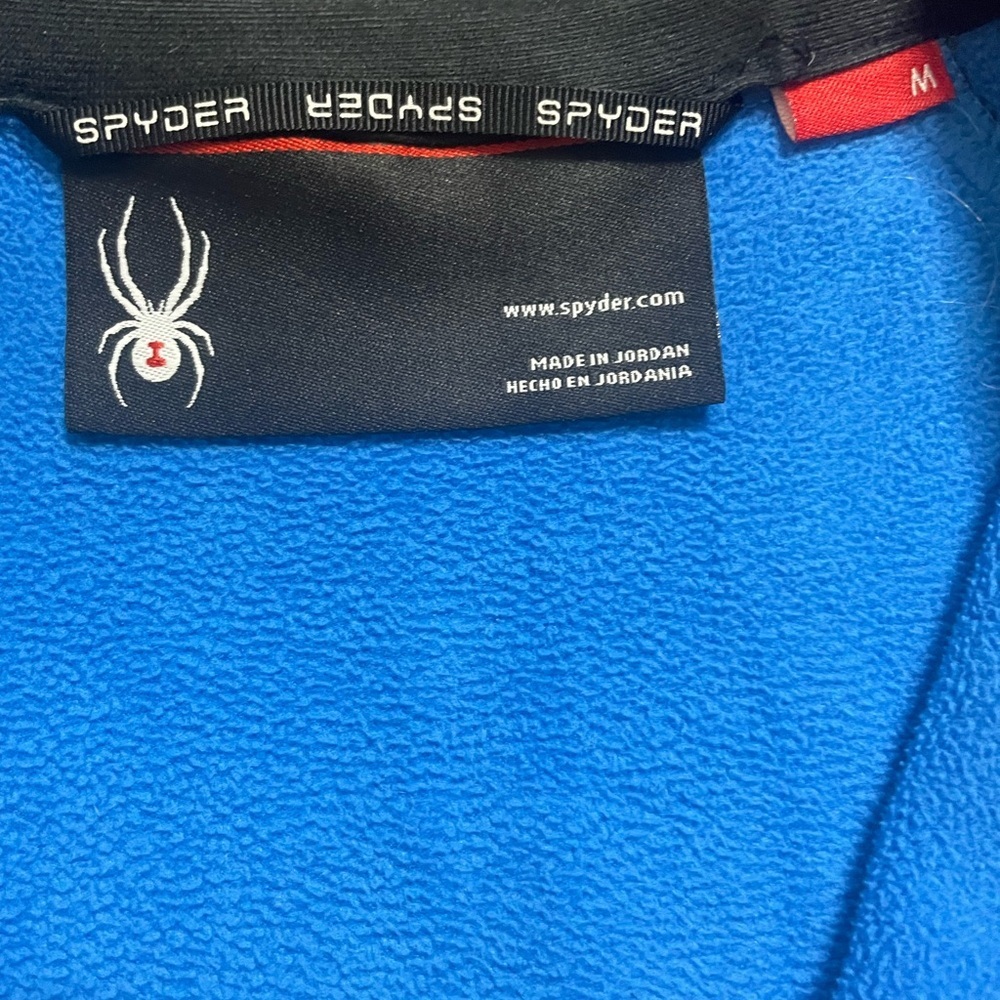 Spyder men's outbound core half zip fleece lined pullover sweater medium blue - Picture 7 of 15
